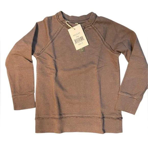 Miki Miette Basics Slate Grey Sweatshirt Unisex NWT 3T - Picture 1 of 4